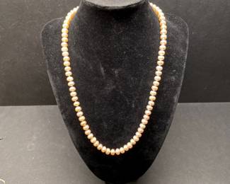 Pearl necklace, bracelet & earring