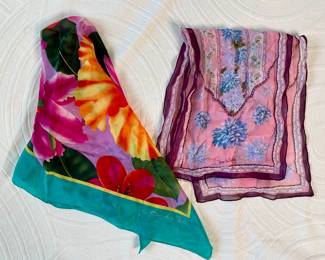 Oscar de la Renta and Diane Von Furstenberg silk scarves