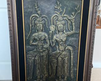 Large Thai dancers embossed rubbing