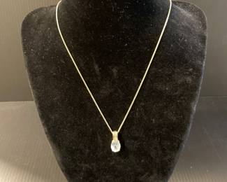 14k chain and pendant w/ diamonds