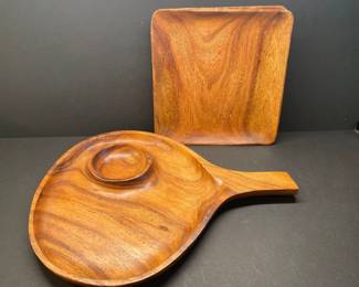 Wood serving pieces
