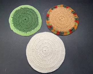 Hand crocheted trivets