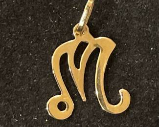 14k initial pendant charm