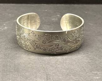 Vintage Kirk & Son 925 silver Narcissus Flower cuff