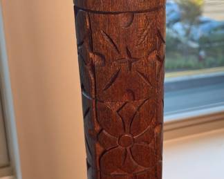 Carved wood candlesticks