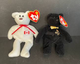 TY Beanie Babies- 1999 The End Bear & Maple the bear