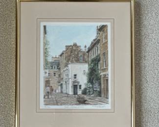 Glyn Martin signed watercolor Bath - Abbey Green