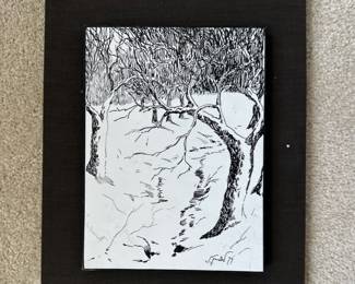 Ink on paper signed art