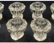 8 Glass Knobs - Uranium Glass - Glows Under 365nm wavelength blacklight