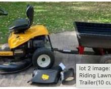 Cub Cadet CC30H 30" Cut Mini Riding Lawn Mower with Craftsman Polycart Trailer(10 cu.Ft)