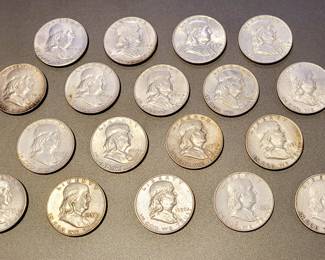 18 Silver half dollars