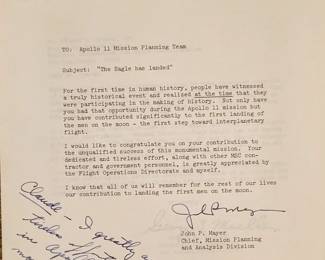 APOLLO 11 Letter part of the Apollo 11 set next photo.