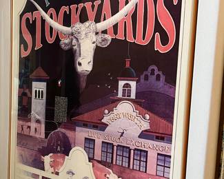 THE FORT WORTH STOCKYARDS SIGNED LIMITED FRAMED PRINT.