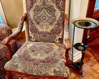 HANCOCK & MOORE CARVED ARM CHAIR. BEAUTIFULLY MADE. QUALITY.