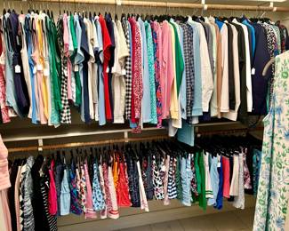 MASTER CLOSET FULL OF ATHLETIC GEAR INCLUDING "THE BUBBLE LIFESTYLE" TENNIS AND GOLF WEAR FOR WOMEN.