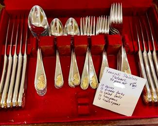 JAPANESE YAMAZAKI STAINLESS FLATWARE 50PC SET.