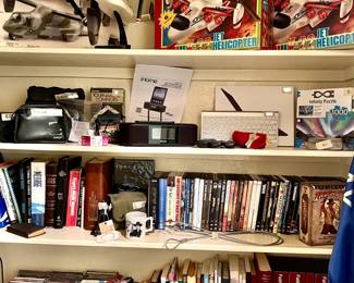 CDS, DVDS, BOOKS, BIBLES, MODEL HELICOPTERS.