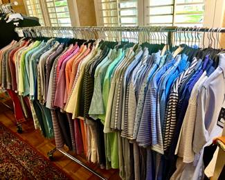 PETER MILLAR NEW WITH TAGS, NEW WITHOUT TAGS, HARLESTON GOLF SHIRTS. STOCK UP!