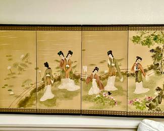 LOVE THIS ASIAN PAINTED SILK SCREEN.