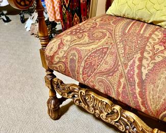 LOVE THE CARVING ON THIS ARM CHAIR! QUALITY.