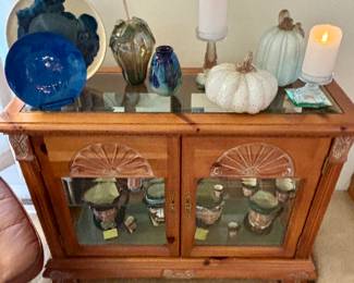Lighted two glass shelf cabinet