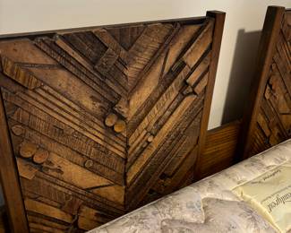 Paul Evans 1970's Lane Furniture Pueblo Brutalist Style Headboard