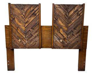Paul Evans 1970's Lane Furniture Pueblo Brutalist Style Headboard QN