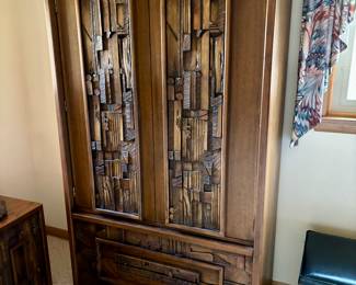 Paul Evans 1970's Lane Furniture Pueblo Brutalist Style Wardrobe