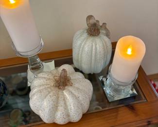 Fall decor glass pumpkins