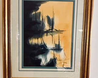 Vintage framed Signed Wall art Andre '63