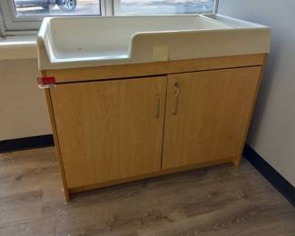 Baby Changing Station Storage Cubby And Children's Chairs