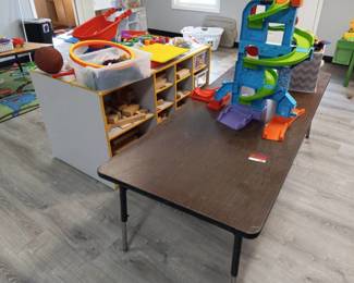 Children's Block Storage Cubby And Desk
