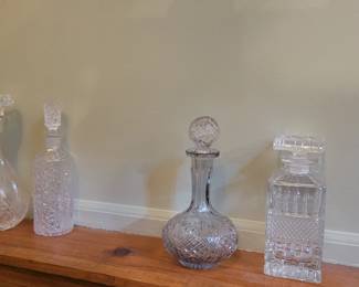 Lots of decanters 