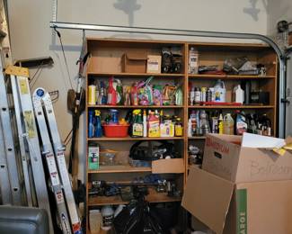 Ladders, chemicals, cleaners, etc