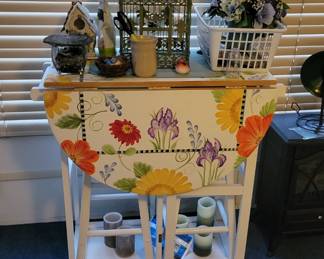 Painted craft table with stools