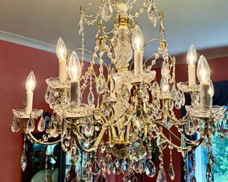 Like NEW - freshly cleaned Schonbeck Chandelier with Strauss crystal prisims! MUST SEE!