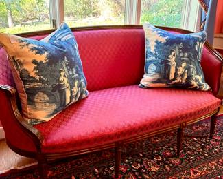 Vintage sofa...custom pillows