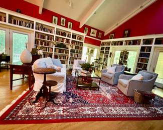 BOOKS as far as the eye can see in this giant great room