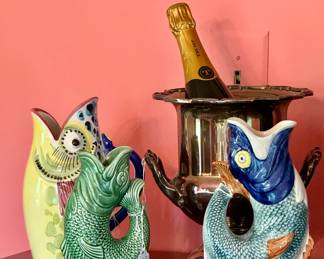 Majolica Fish Pitchers