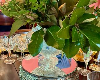 Beautiful vintage mirrored cake stand