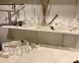 Chemistry,  vintage glass chemistry pieces, vintage scale