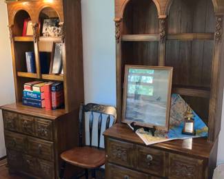 Chests with book shelves, chest and hutch 