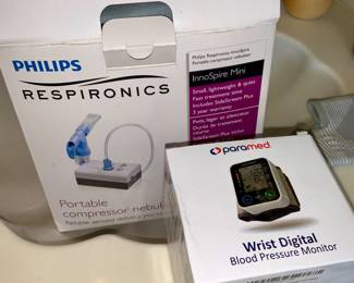 Phillips, Respironics. Nebulizer.  Blood pressure monitor