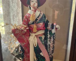 Vintage, Japanese Doll ,Kimono,  Geisha Maiko Traditional Folk Craft , large