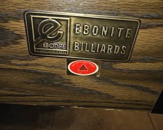 Ebonite Billiards, Pool Table 