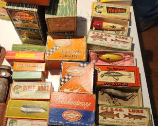 Reels and lures in original boxes