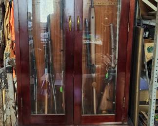 Daisy BB guns, gun cabinet
