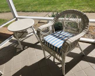 white wicker furniture, always inside covered room