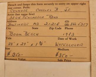 3 watercolors by Baltimore artist Charles Colmore