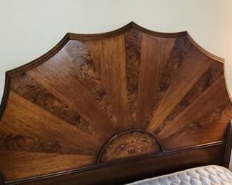 pair antique, carved beds with matching  vanity & tall dresser. This is the headboard